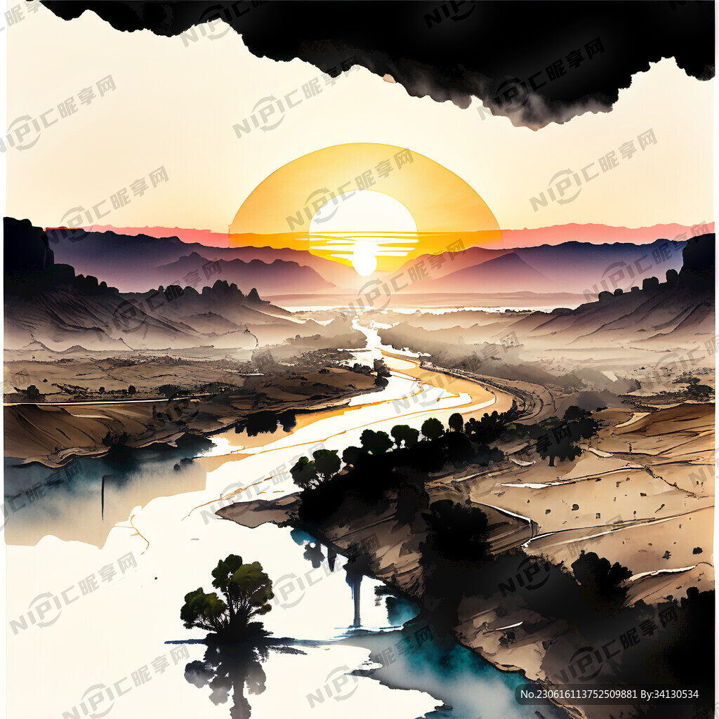 超大广角 俯视视角 大漠孤烟直