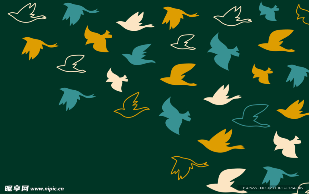 鸟群鸽子图案