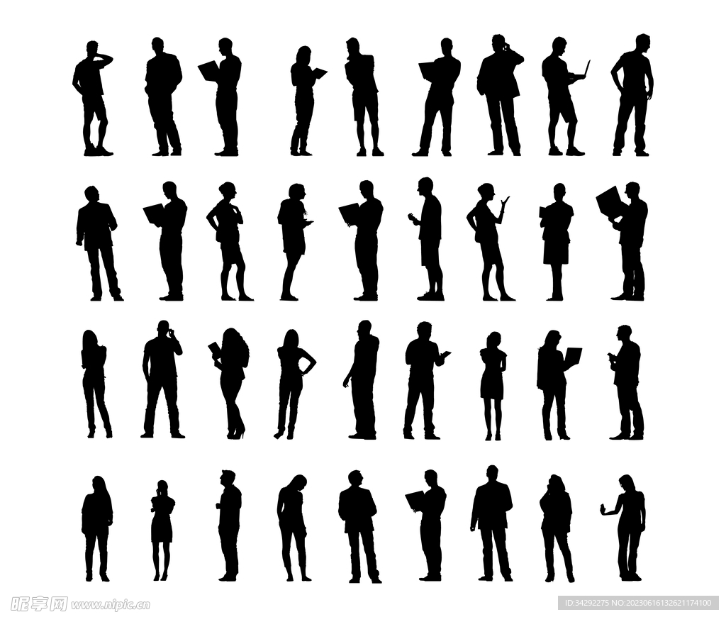 日常办公人物剪影