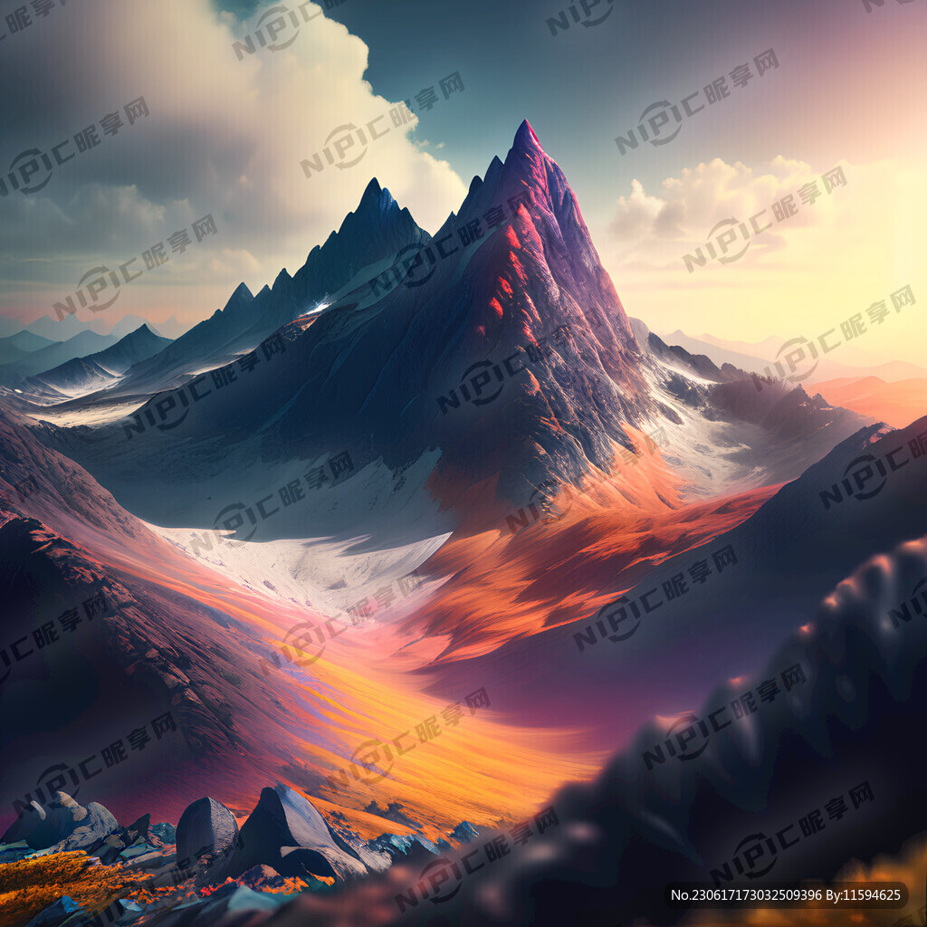 山峰特写 在屏幕中间 梦幻