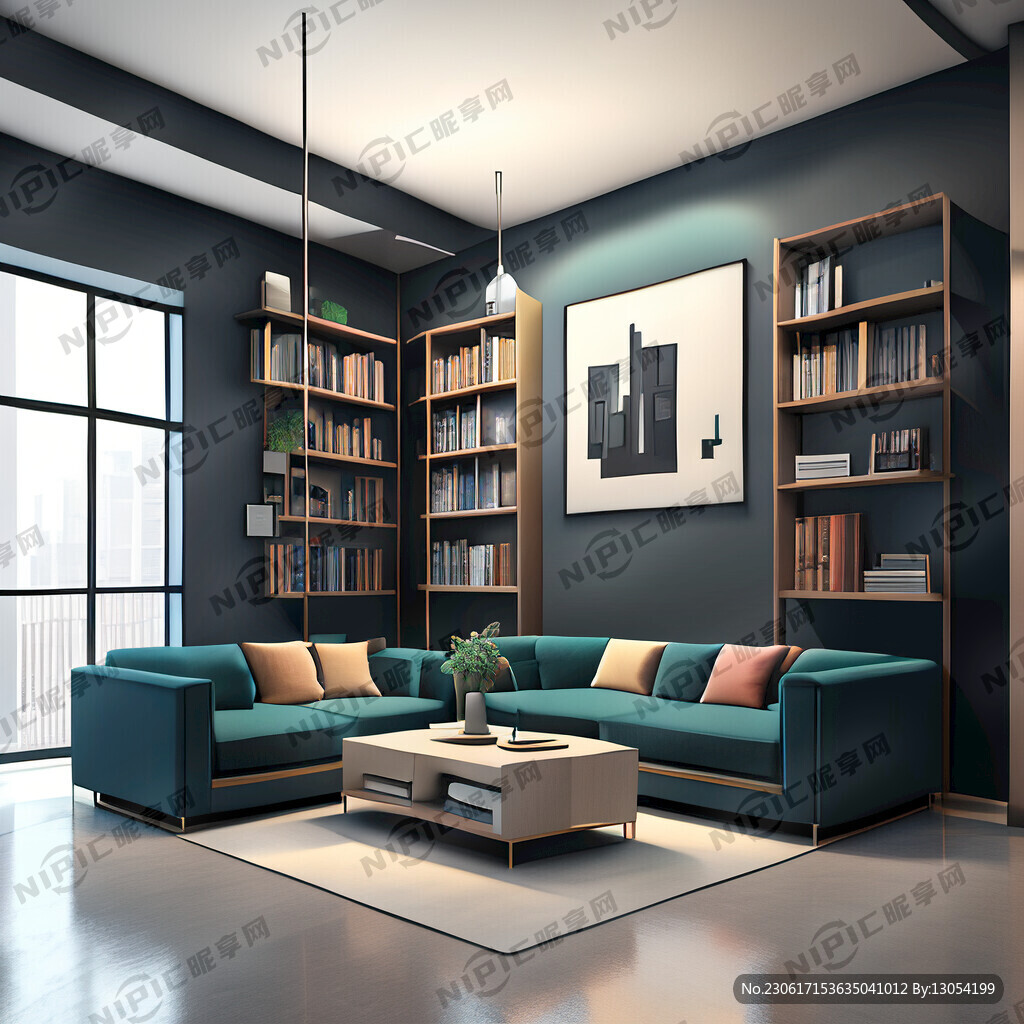 办公区室内设计 接待区 茶几