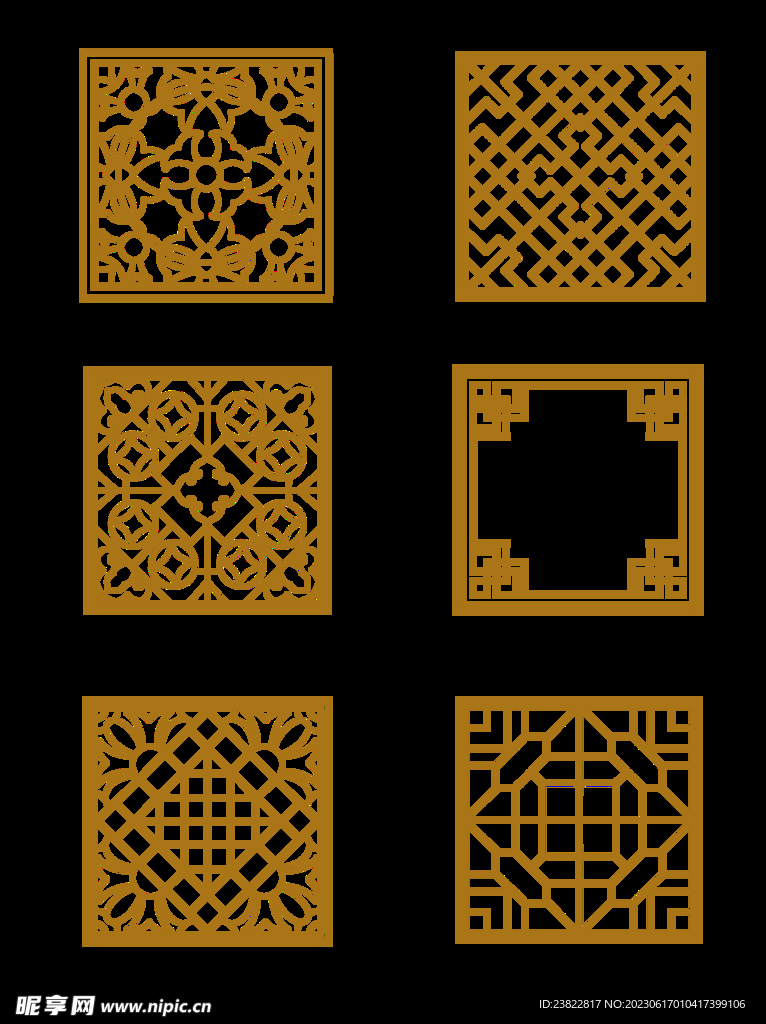 高清免扣古典中式窗户花纹窗花