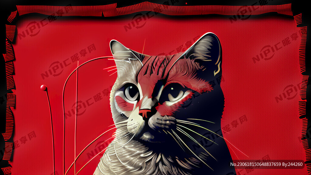 缝纫 红色 背景图