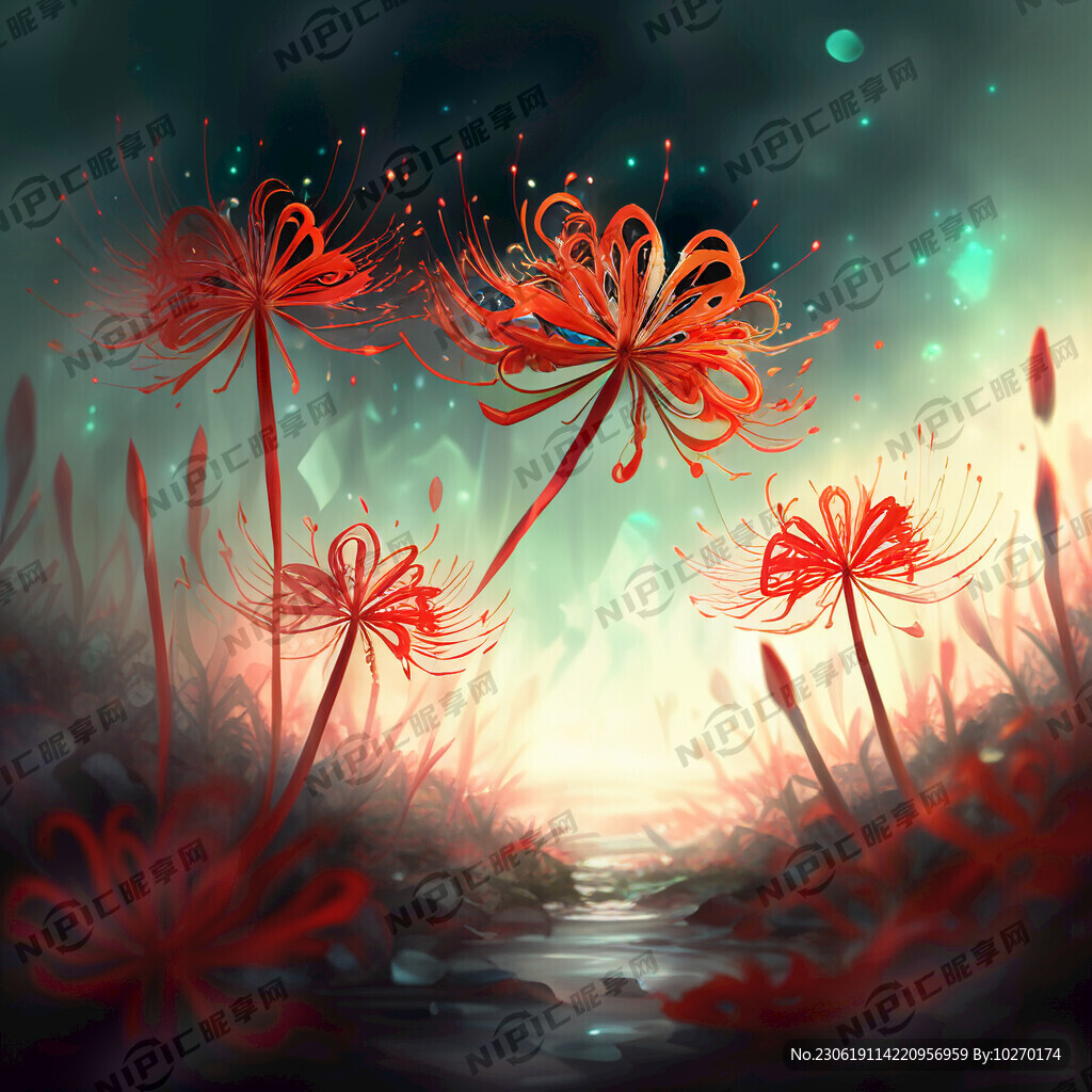 彼岸花 晶莹剔透 梦幻 二次元