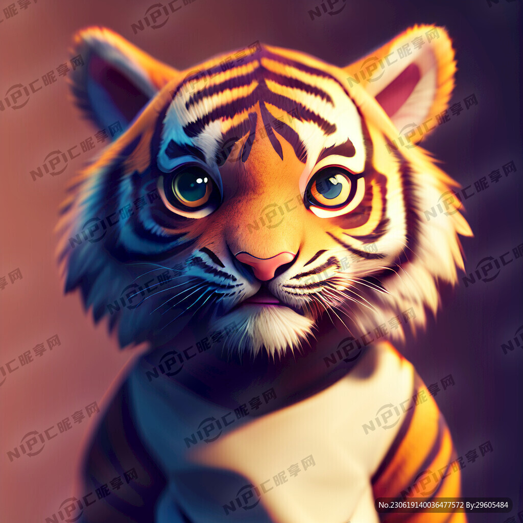 小老虎 女性化 动画风格 高清