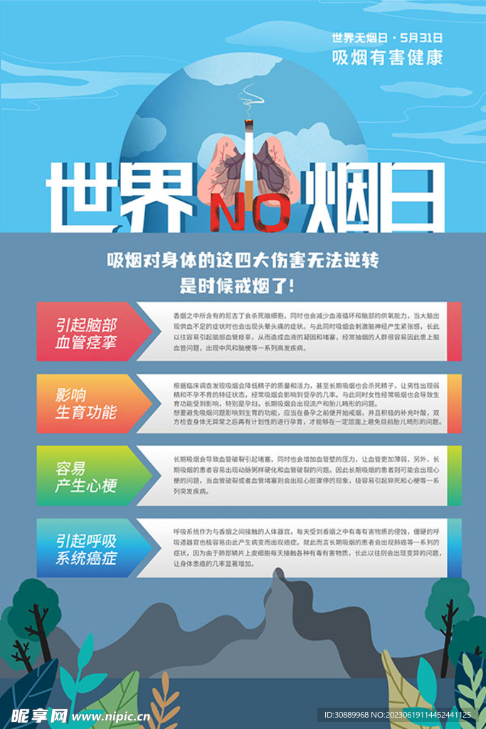 世界无烟日海报设计