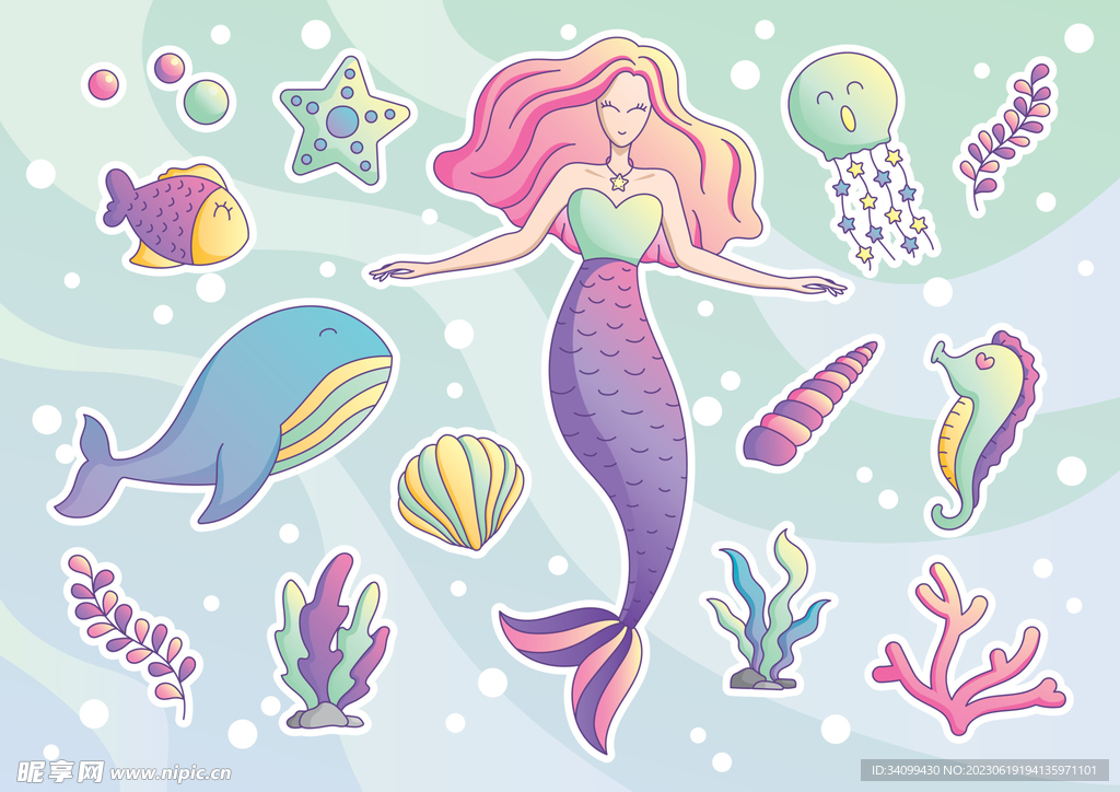 卡通美人鱼