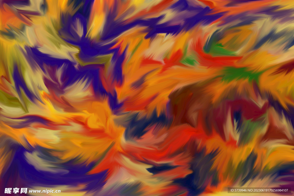 炫彩油画服装数码印花背景纹理