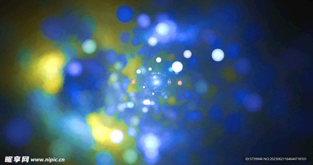 蓝色光影光斑粒子舞台背景