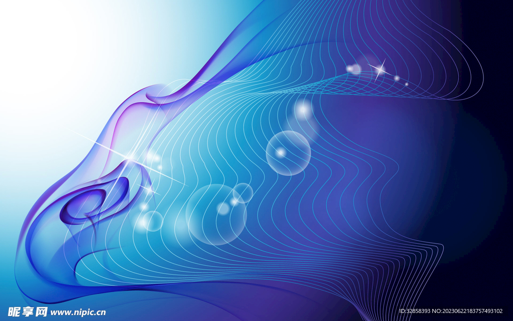 蓝色渐变抽象科技线条背景