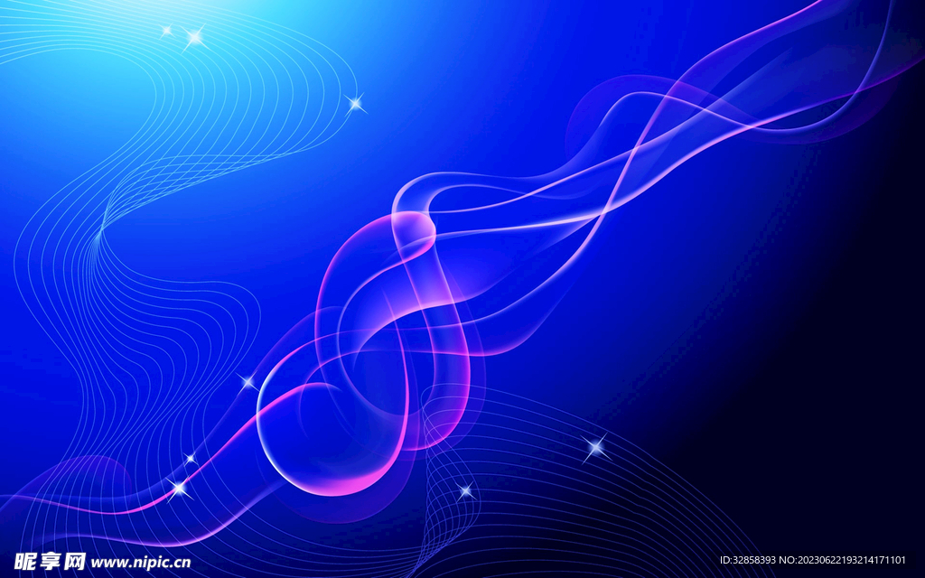 蓝色抽象科技线条背景