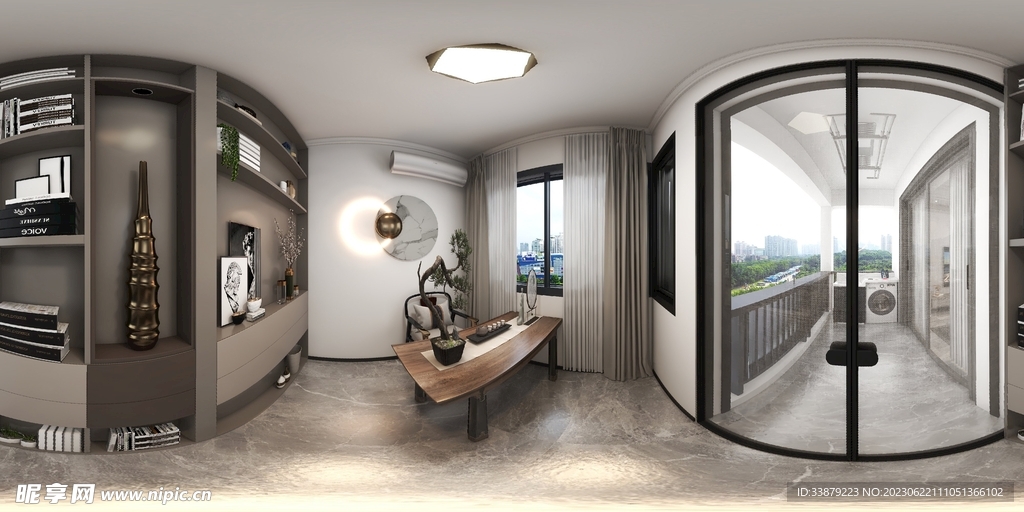 书房全景效果图