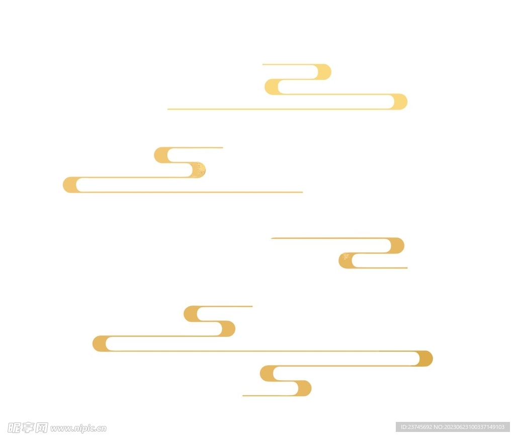 金色手绘祥云装饰