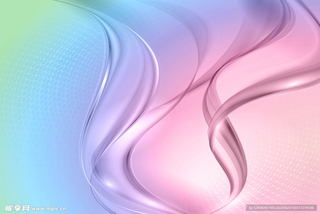 彩色曲线光线抽象科技线条背景