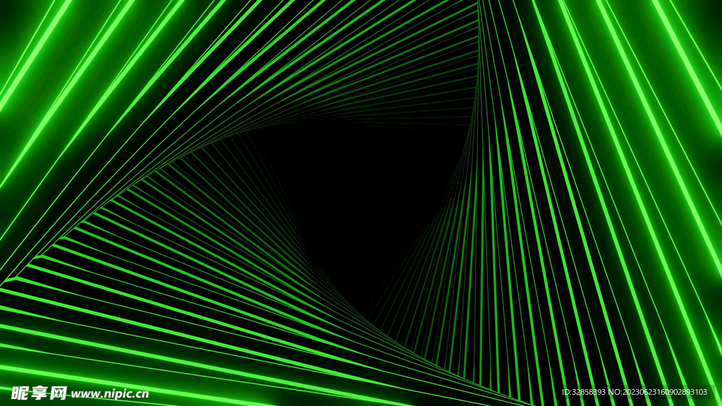 绿色螺旋延伸发光线条抽象背景