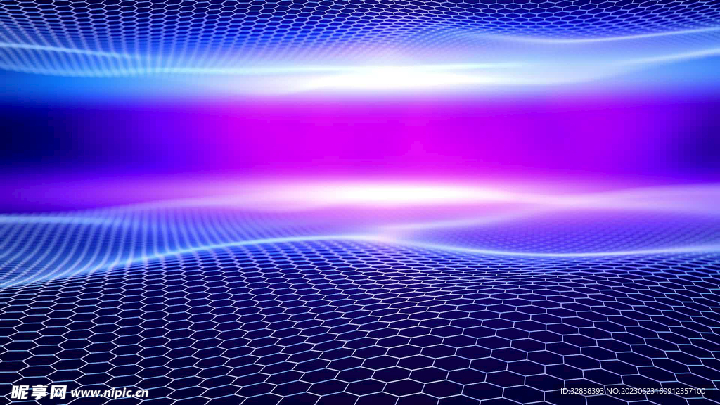 紫色发光光线抽象科技线条背景