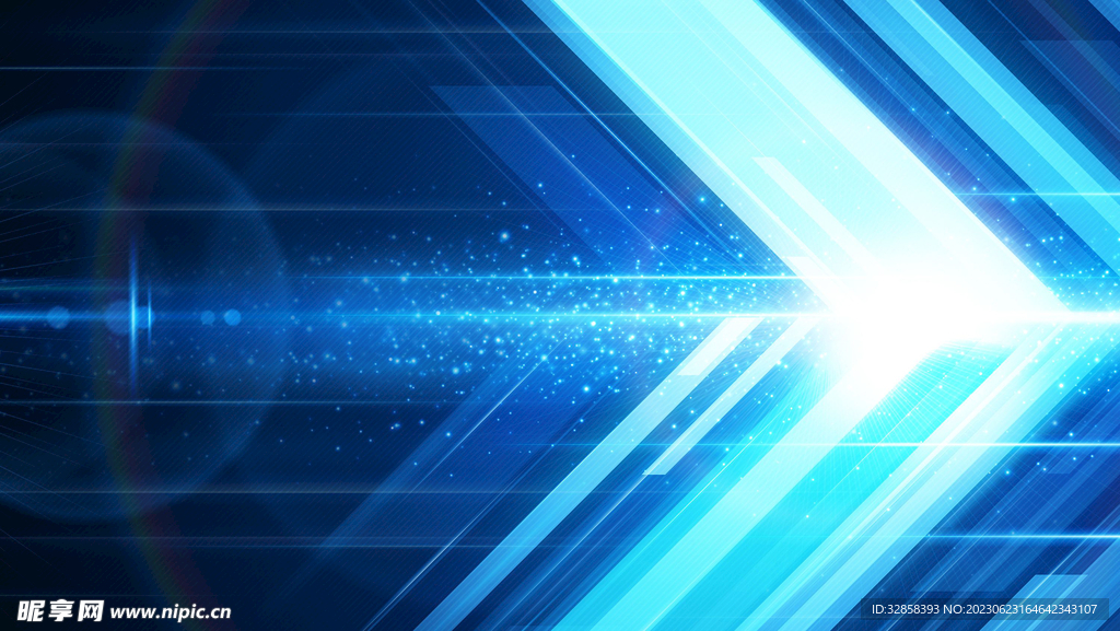 蓝色科技发光几何抽象背景