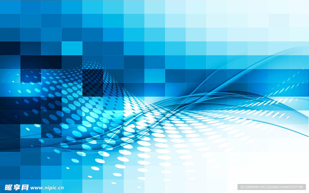 蓝色发光几何抽象科技线条背景