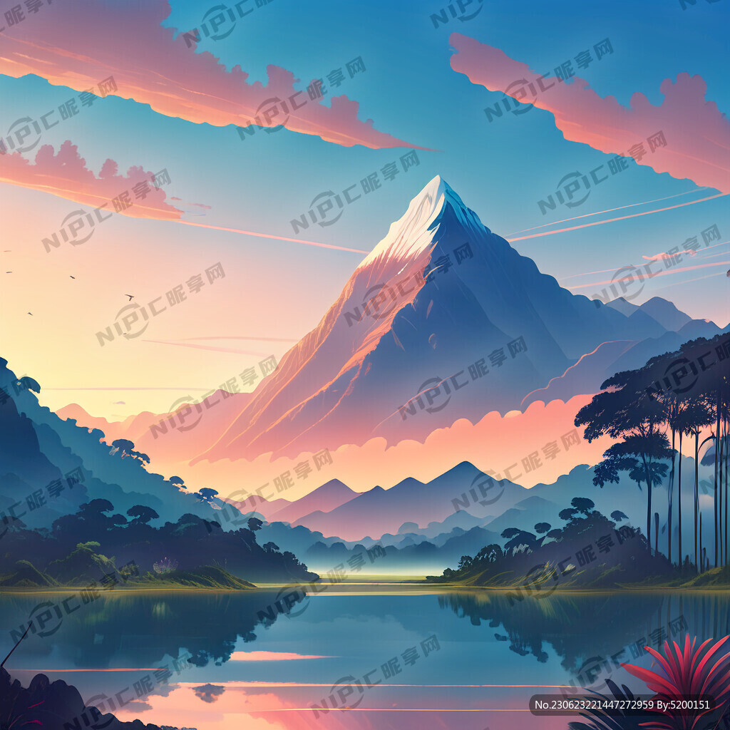 湖光山色 热带雨林 蔚蓝的天空