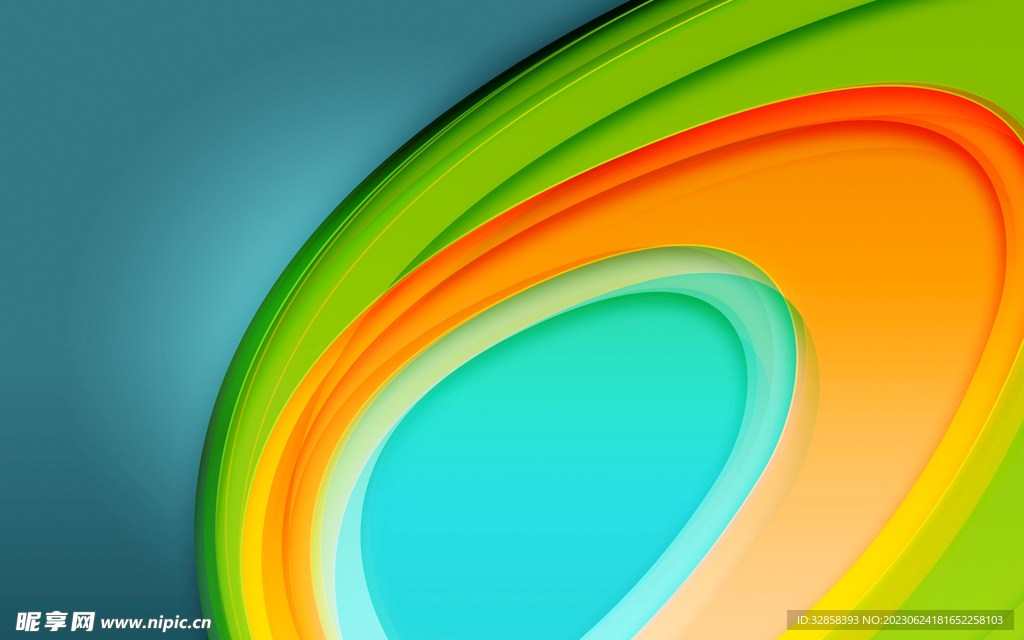 绿色抽象3d圆圈科技线条背景