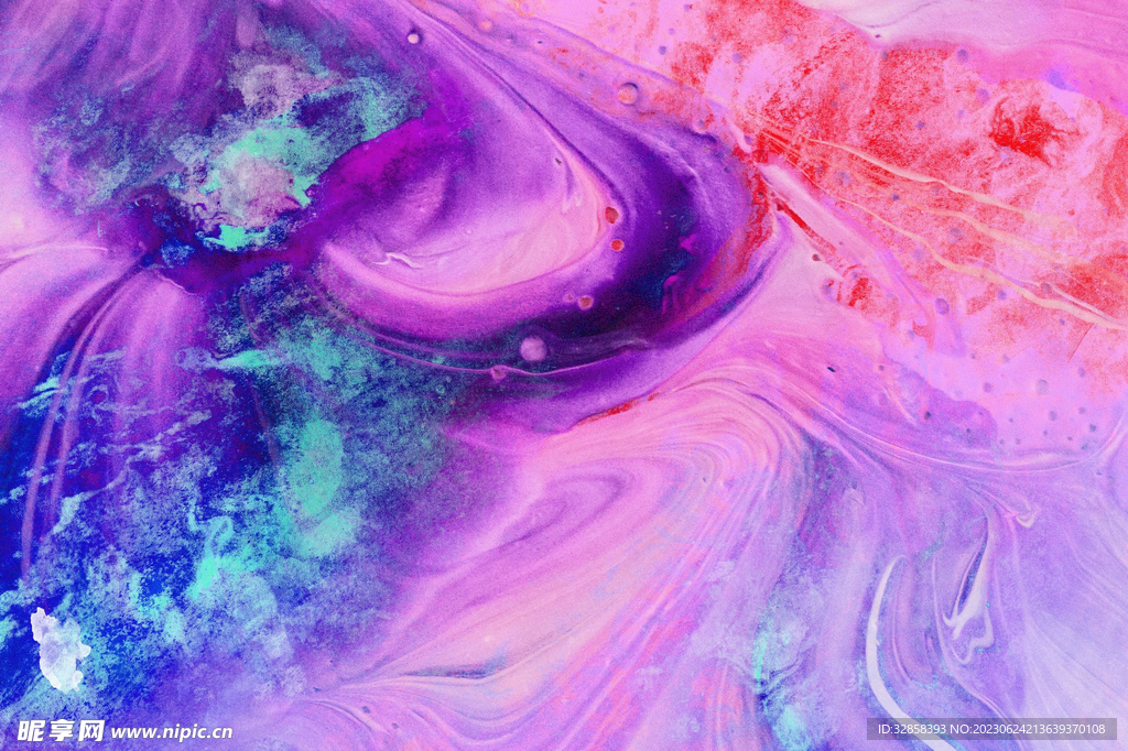 紫色抽象拉丝3D流体线条渐变