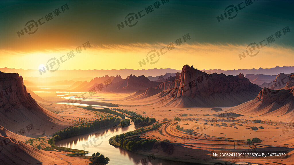 超大广角 俯视视角 大漠孤烟直