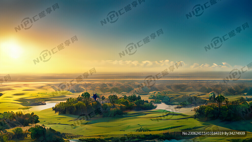 超大广角 俯视视角 长河落日圆