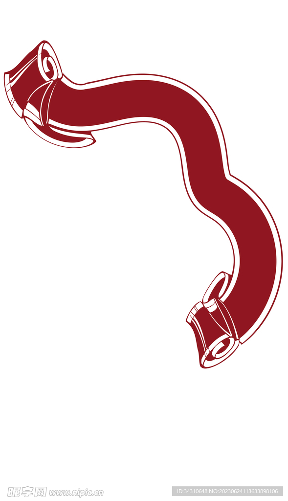 卡通丝带边框彩带边框元素