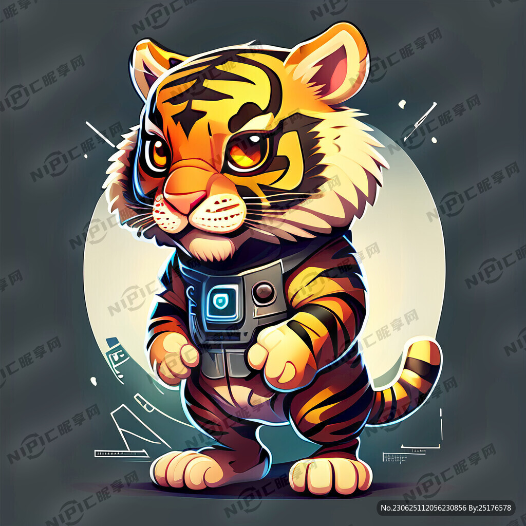 老虎卡通。吉祥物。卡通形象