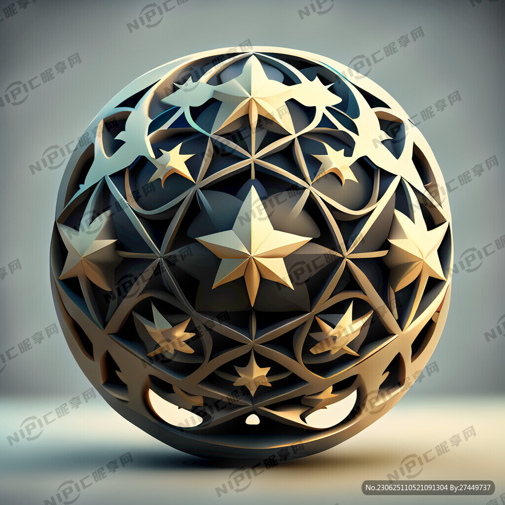 以五角星组成的球形状