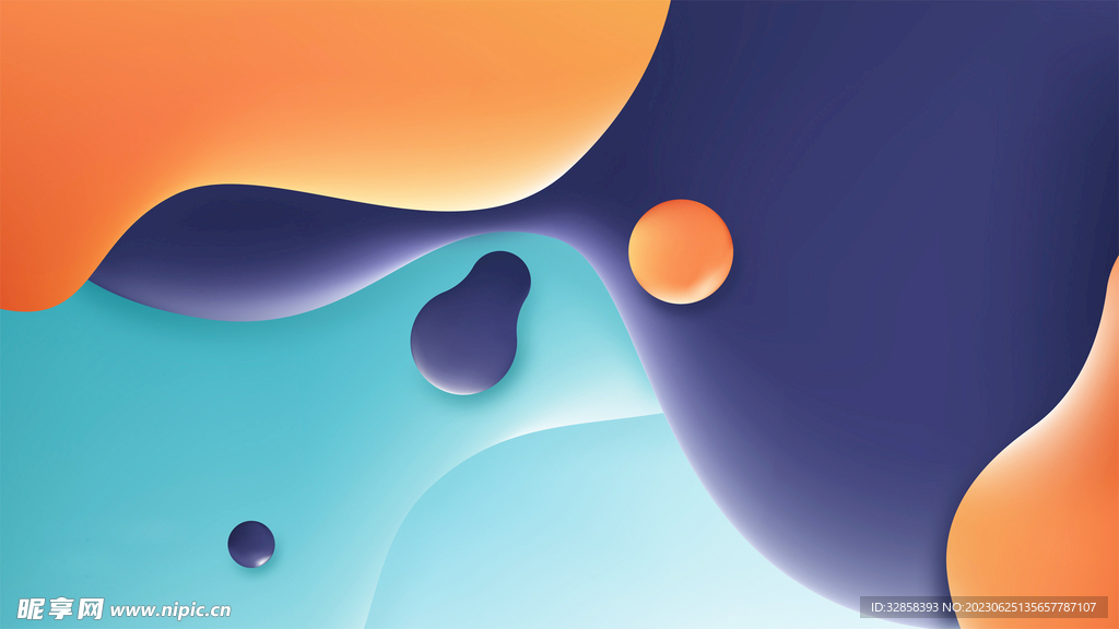 黄色蓝色抽象科技线条背景