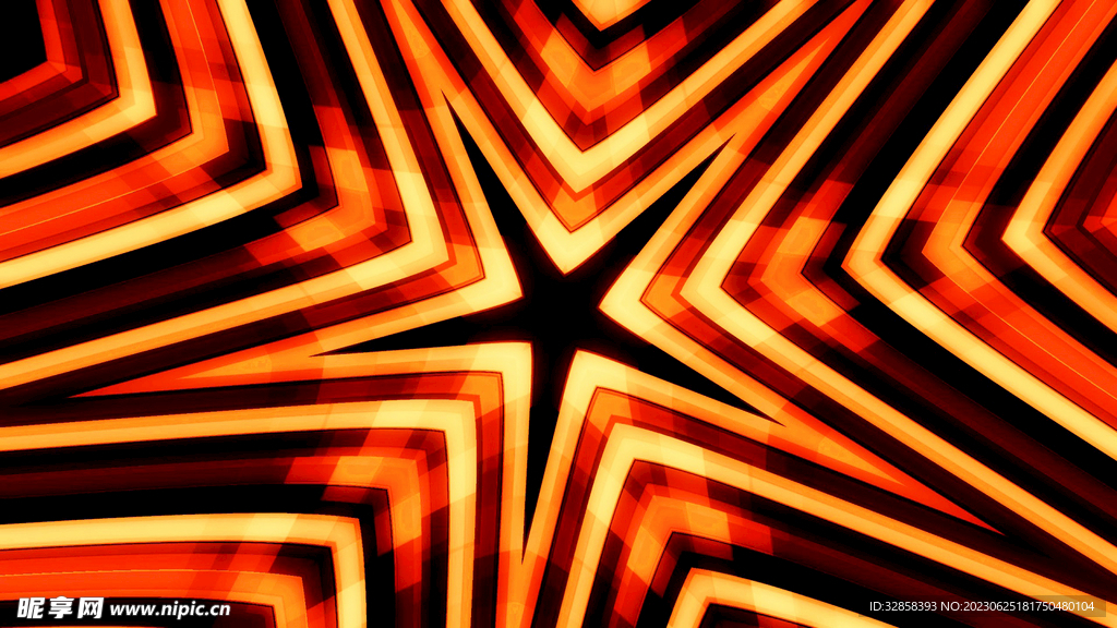 黄色发光规则延伸抽象科技背景