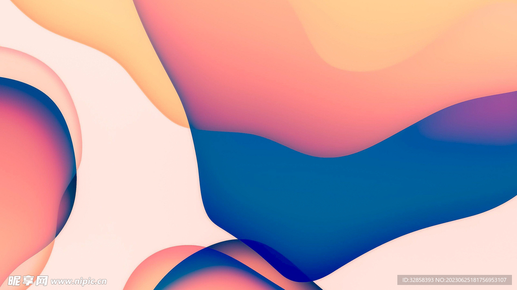 炫彩3d玻璃感科技线条抽象背景