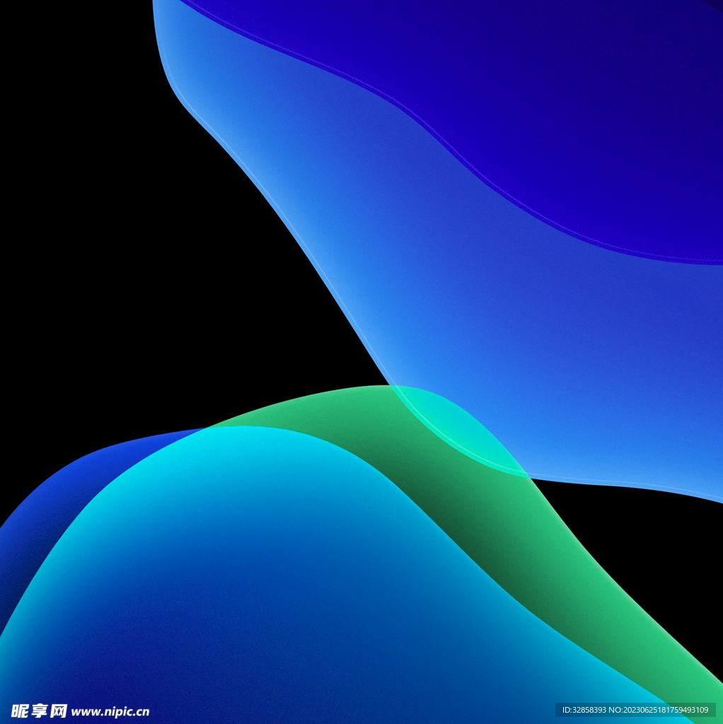 蓝色3d玻璃感科技线条抽象背景