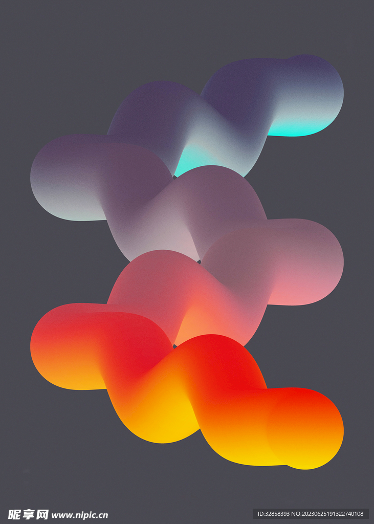 黄色3d炫彩渐变抽象扭曲背景