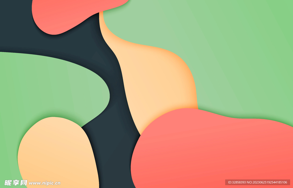 绿色3d扭曲科技感抽象背景