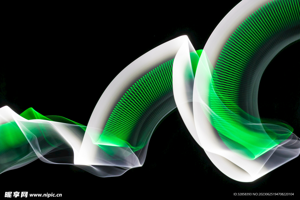 绿色抽象拉丝3D立体流体渐变