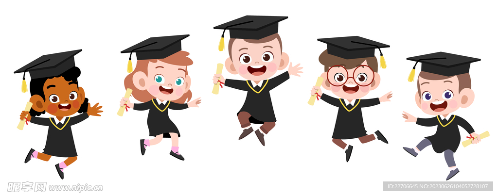 卡通博士帽人物