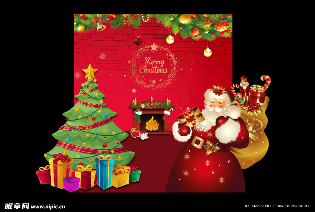 圣诞老人背景板