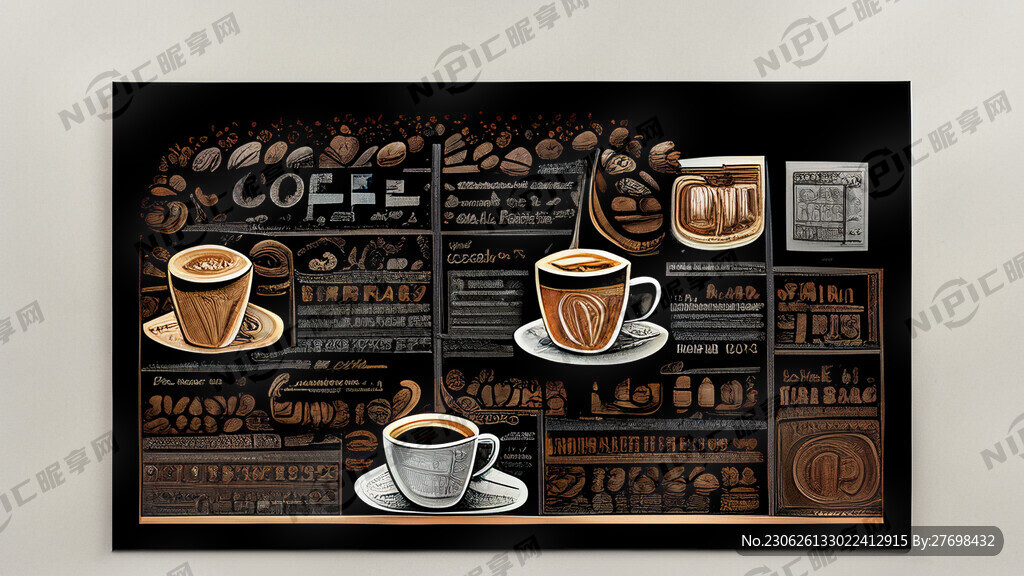 咖啡墙面设计图 要求黑灰底