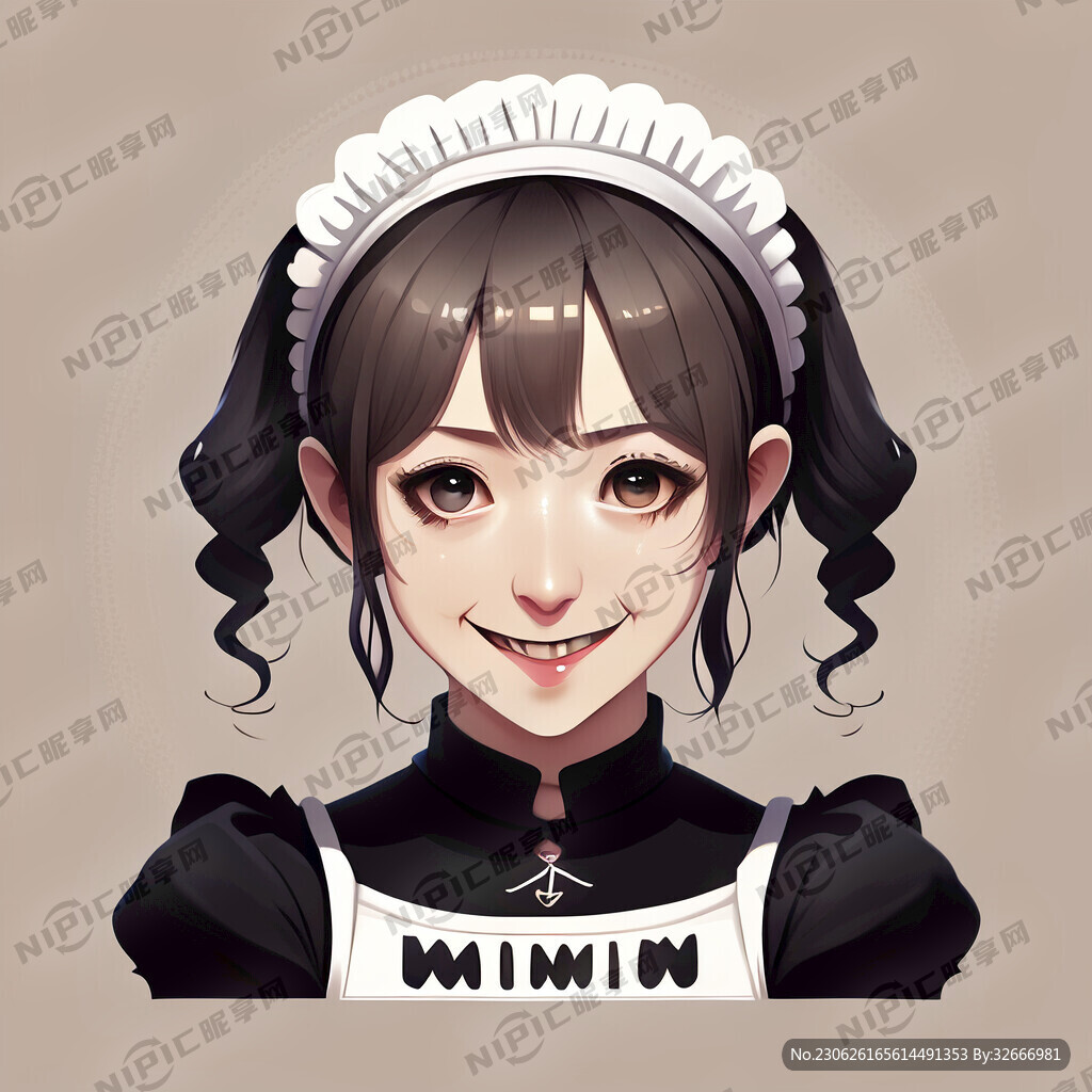二次元女仆标志 头像 开心