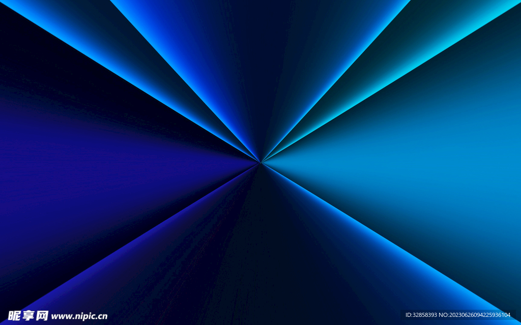 蓝色延伸发光几何线条抽象背景