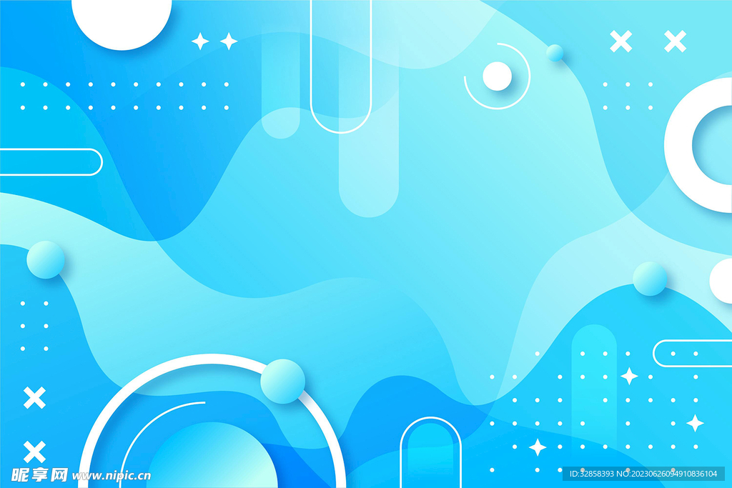 蓝色发光圆圈抽象科技线条背景