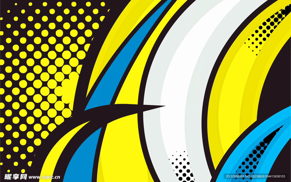 黄色蓝色抽象科技线条背景