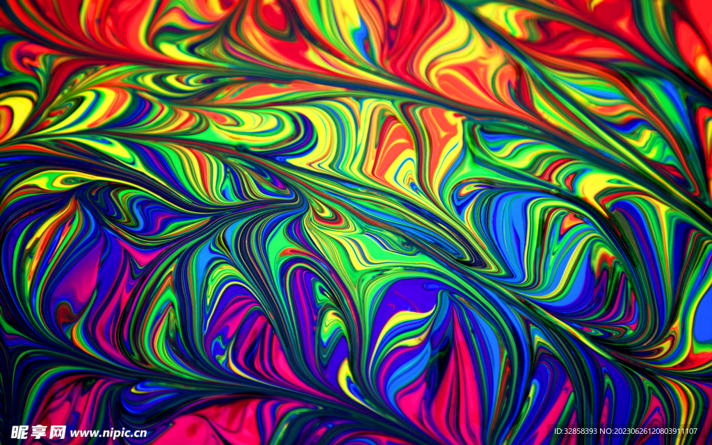 炫彩抽象拉丝3D流体线条渐变