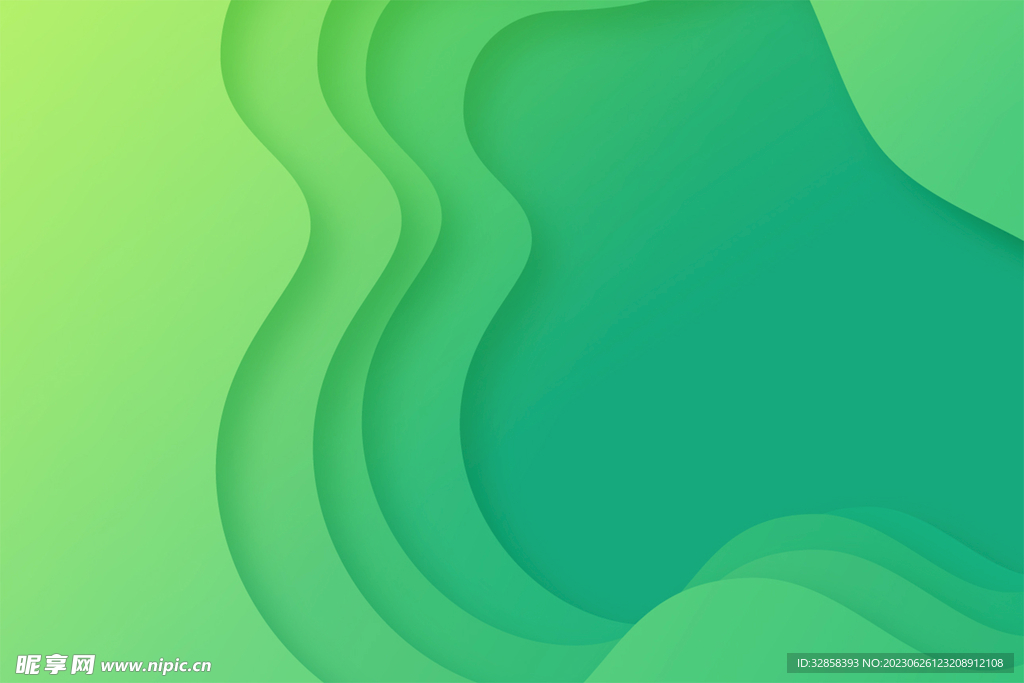 绿色渐变抽象科技线条背景