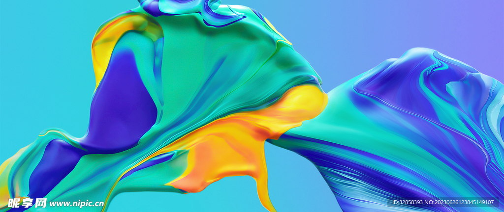 3d炫彩玻璃质感抽象科技线条