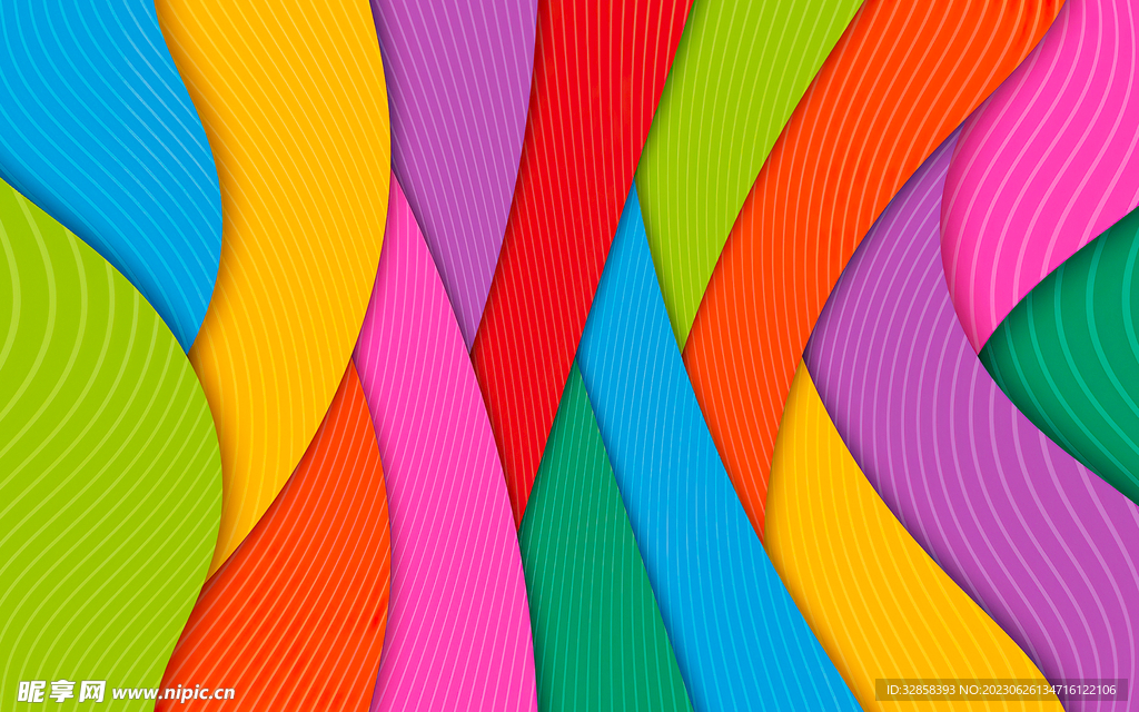 彩色渐变抽象科技线条背景