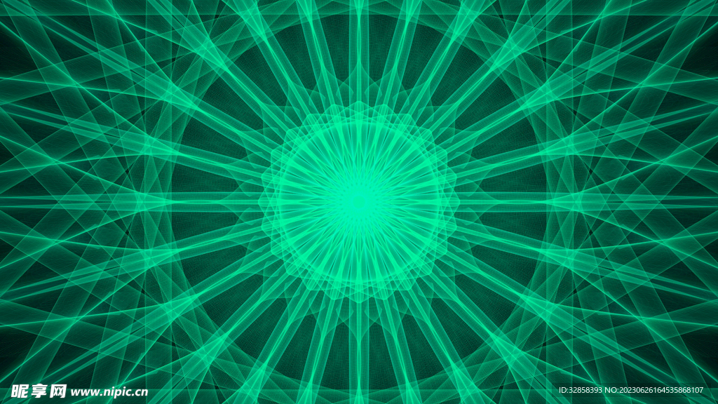 绿色发光规则延伸抽象科技背景