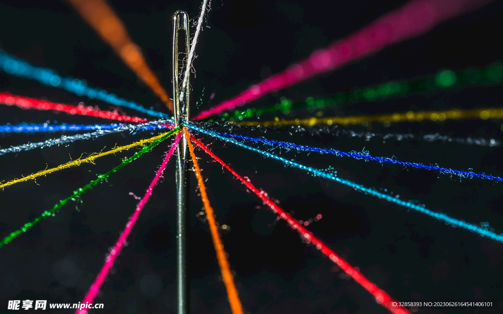 彩色发光光线抽象科技线条背景